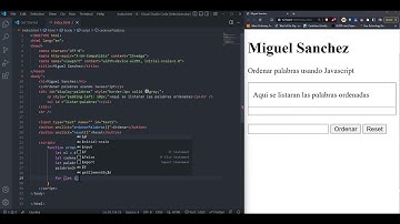 Ordenar alfabeticamente palabras de una cadena usando JavaScript y desplegarlas en la web