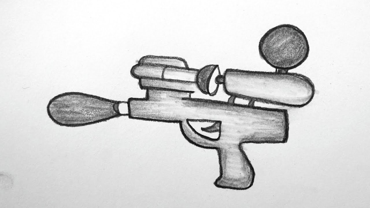 Holi Pichkari Drawing Easy || How To Draw Pichkari Drawing For Kids || Easy Pencil Drawing