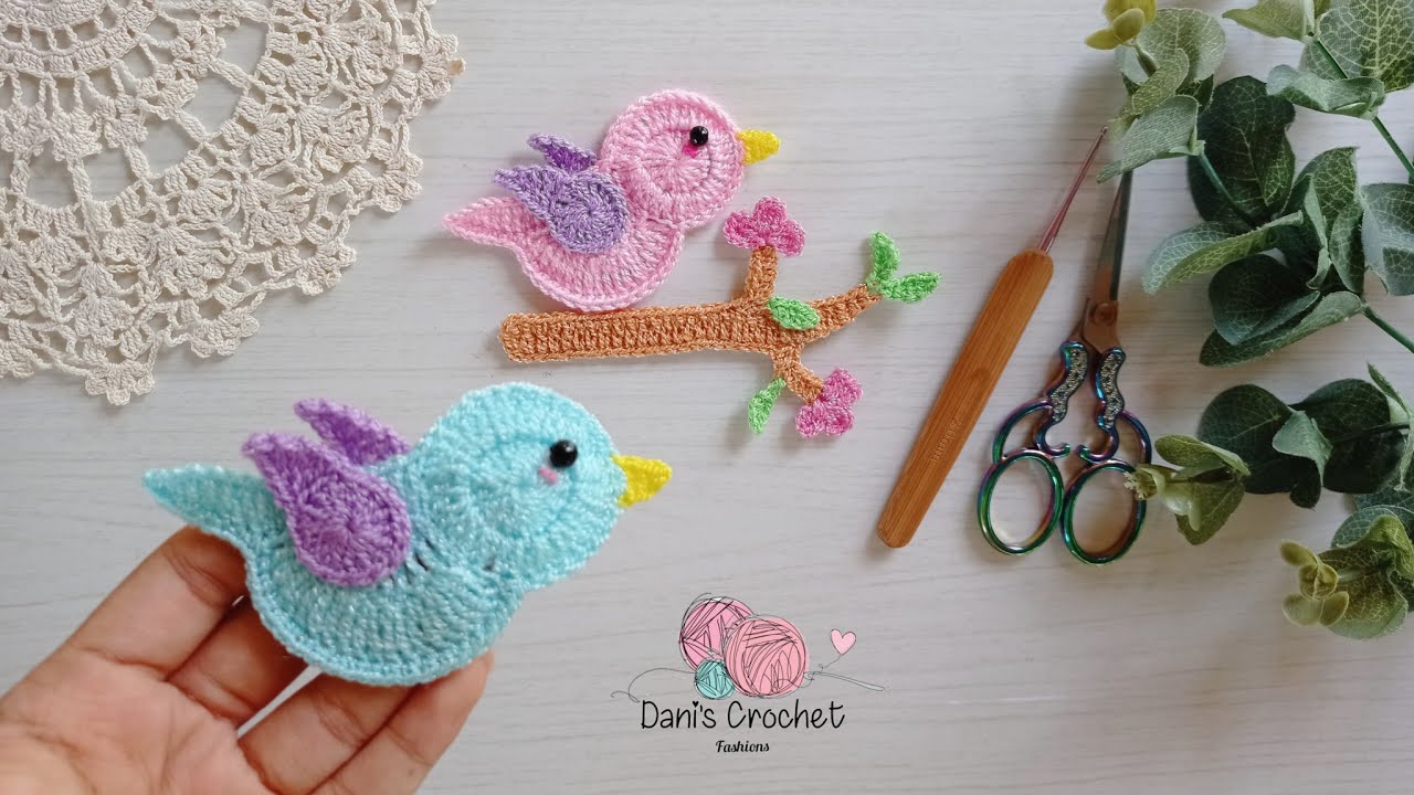 😱 fácil aplicación de pájaros 🐦| a crochet