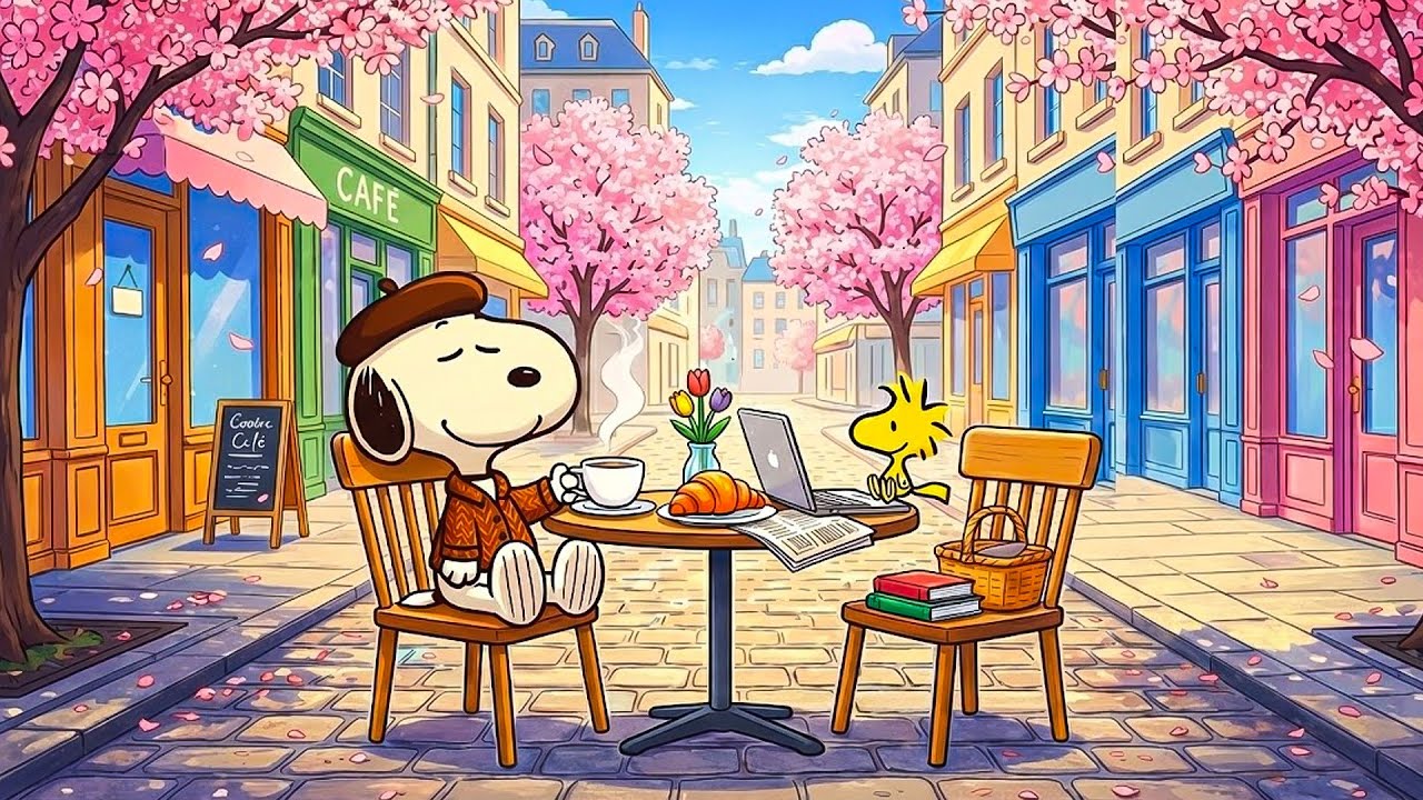 Chill Morning with Snoopy 🌸🌞 Spring Playlist Jazz to Start a Productive Week