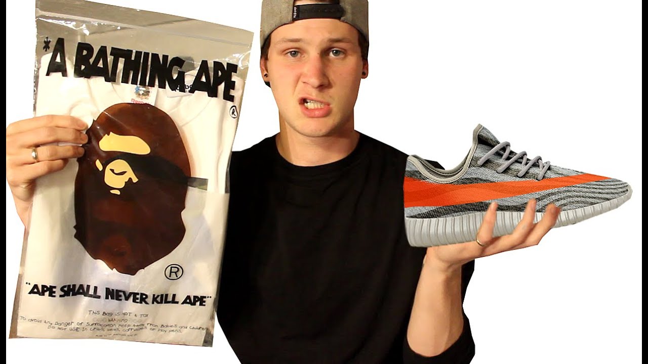 i bought yeezys and bape to look trill youtube