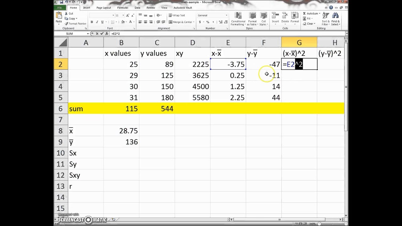 How to Calculate the r -value on Excel