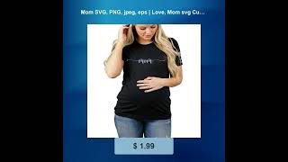 Mom SVG, PNG, jpeg, eps | Love, Mom svg Cut Files | Mother's Day svgs | Hand Lettered Cursive Tex...