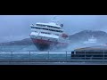 Hurtigruta, stormy weather in Bodø harbour