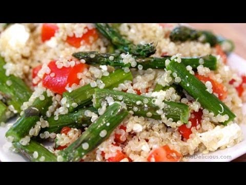 Clean Eating Quinoa Salad With Asparagus And Feta Cheese