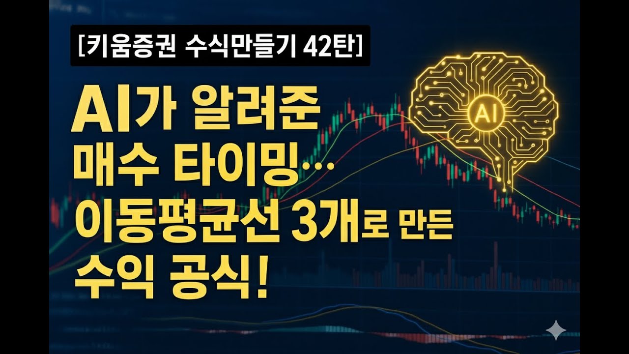 [키움증권 수식만들기 42탄] AI가 알려준 매수 타이밍? 이동평균선 3개로 만든 수익 공식?