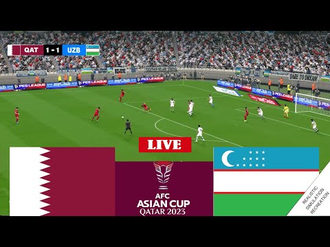 بث مباشر مباراة قطر ضد أوزبكستان كأس آسيا 2024 | uzbekistan VS qatar LIVE  | محاكاة لعبة فيديو