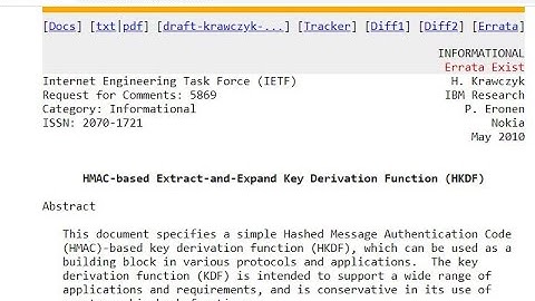Demo of HMAC-based Extract-and-Expand Key Derivation Function (HKDF)
