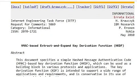 Demo of HMAC-based Extract-and-Expand Key Derivation Function (HKDF)