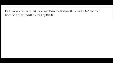 Find two numbers such that the sum of thrice the first and the second is 142
