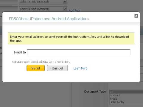 Using the mobile EBSCO app