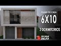 Plano de casa de 6x10 metros