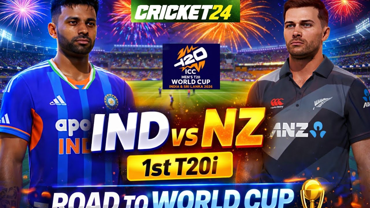 India vs New Zealand 1st T20i 🔥 | Cricket 24 Gameplay | Road To T20 ...
