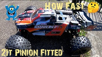 Arrma Kraton 8s Speed Run with 21t Pinion fitted