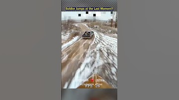 Soldier Jumps for His Life —FPV Drone Chases Down Vehicle! #militarytech #military #drone