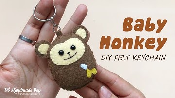 Tự Làm Móc Khóa Khỉ Baby Siêu Đáng Yêu | DIY Cute Felt Baby Monkey Keychain