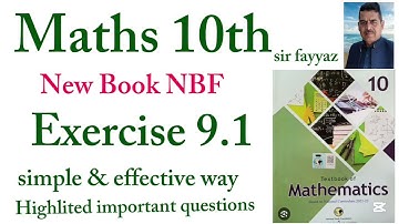 Maths class 10th | exercise 9.1 | NBF | new book| ex 9.1 | unit 9 | Chords and arcs of a circle