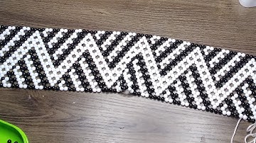 Black and white 3D triangle beaded belt tutorial #beginnerfriendly #beads  #beadednecklace|zulubeads
