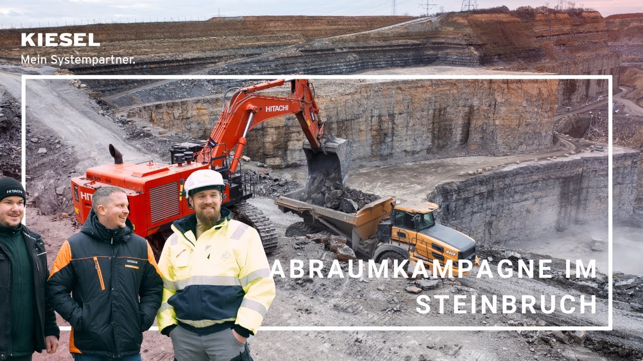 Abraumkampagne im STEINBRUCH - mit Hitachi ZX890LCH-7 und BELL Muldenkippern