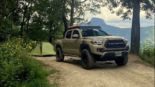 BEST Campsite at Linville Gorge, NC (Old 105 Overlanding Truck Camping)