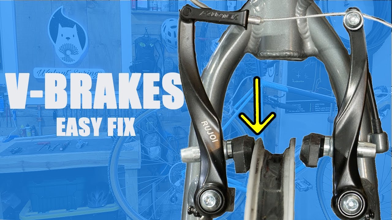 How To Fix Bike V Brake Pads Rubbing On One Side 