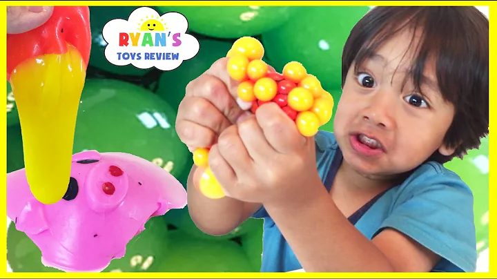 SQUISHY BALLS Mesh Slime and  Learn Colors and Ani...