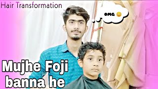 New Hair Cutting & Foji Hair Style Transformation For Kids #hairstyle #tutorial