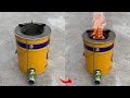 How to make a unique wood stove from an old iron paint bucket