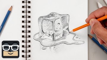 How to Draw a Realistic Ice Cube | Step by Step Art Lesson for Beginners