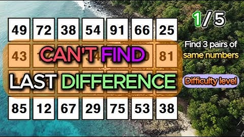 CAN YOU FIND LAST ONE? Find 3 pairs of identical numbers/ /Dementia Prevention Quizzes/Tests.