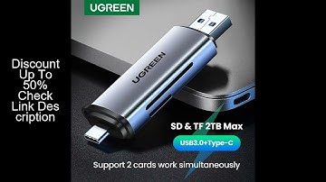 UGREEN Card Reader USB3.0&USB C to SD MicroSD TF Thunderbolt 3 for PC Laptop Accessories Smart Memor