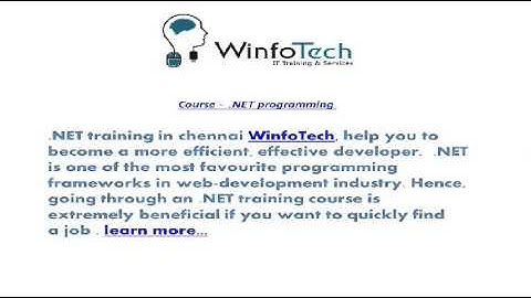 .NET Training in Chennai