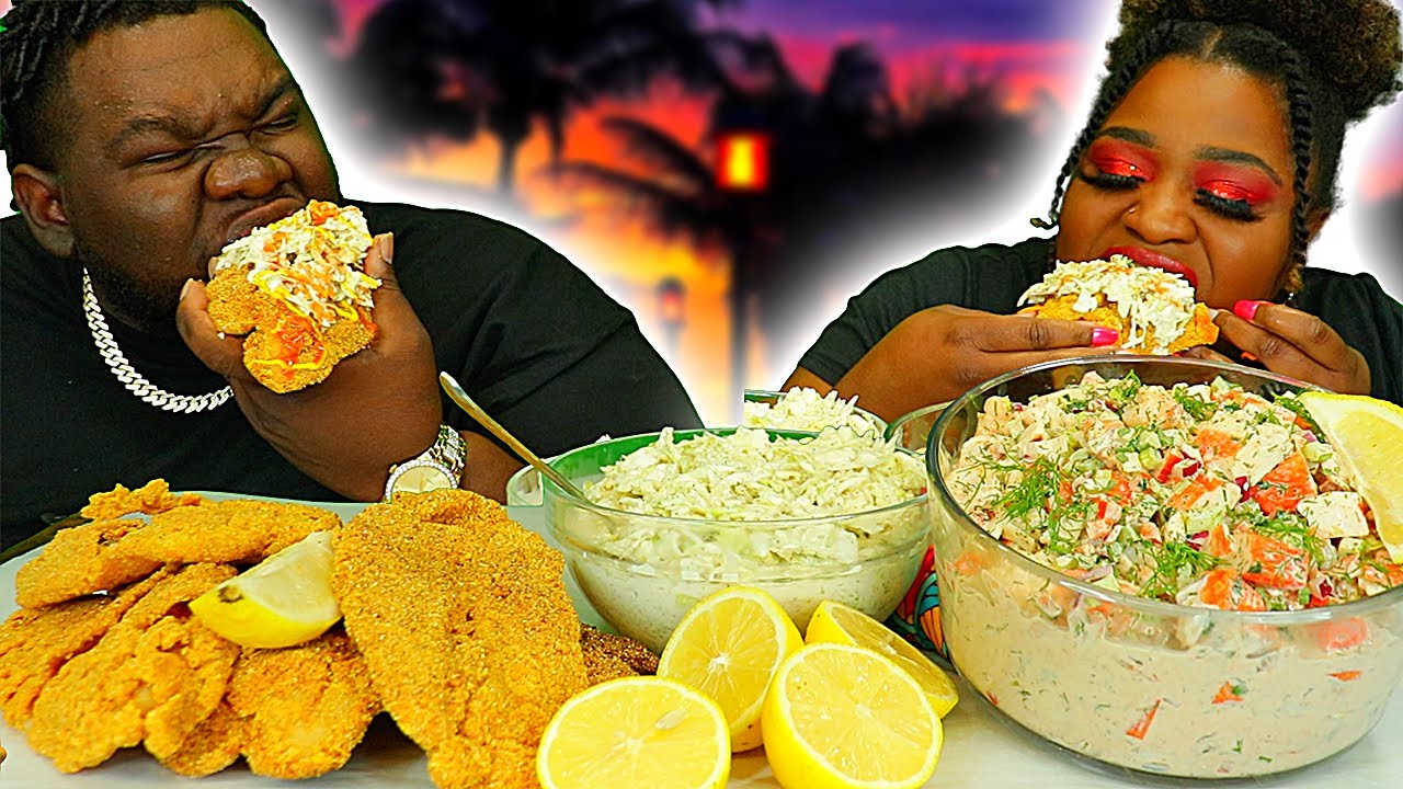 CRISPY FRIED FISH🐠& SEAFOOD SALAD🦀🦐MUKBANG| HASHTAG THE CANNONS| EATING SHOW