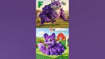 EFGH Elephant Fox Giraffe Hippo Eat Mango Apple Pear Watermelon | LEGO ABC Song