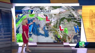 Cooler temps with gusty north winds set up for Northern California to start the week