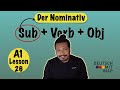 A1- German lesson 26 | What is Nominativ? | the nominative case