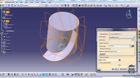 How to design a curved vane Part 3 for pump in Catia V5 Simple way