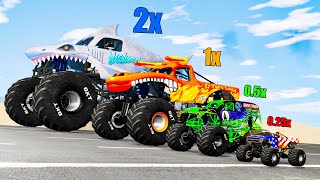 Big vs Medium vs Small Monster Trucks  Beamng drive