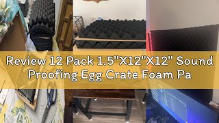 Review 12 Pack 1.5X12X12 Sound Proofing Egg Crate Foam Pad(Most Soundproofing Design), Upgraded F