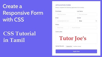 Responsive Form Design in Tamil | CSS Animation Project 132/100
