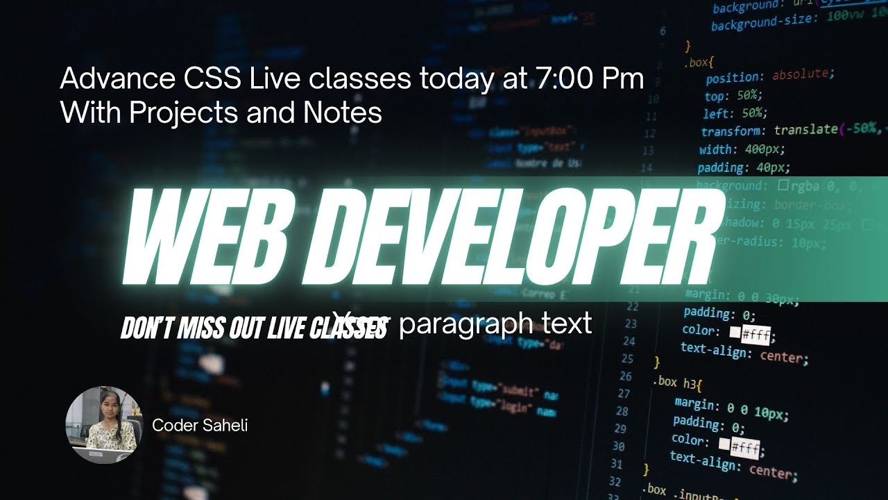 Advance CSS live classes with projects for beginners - YouTube