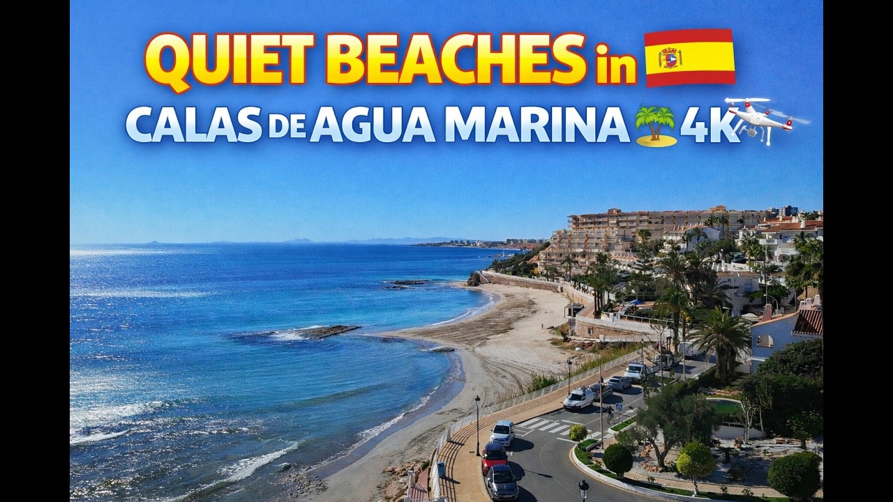 Hidden beach in Spain 🇪🇸 | 4K drone tour of the marina and the Calas de Agua Marina area