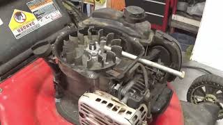 Old man repairs the wish it was a hot rod mower. Pull starter gone bad, how to repair it.