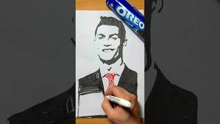 Drawing Of Cristiano Ronaldo With The Help Of Oreo Biscuits