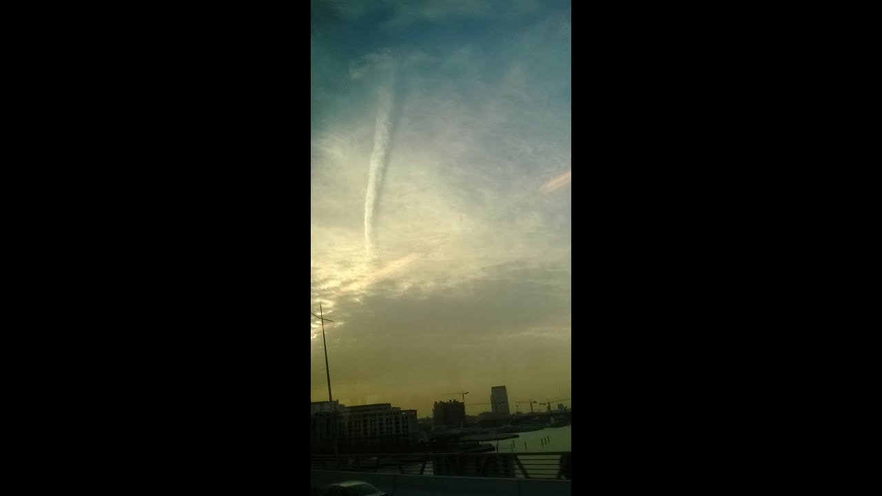 Tornado like cloud trail in Dubai sky YouTube