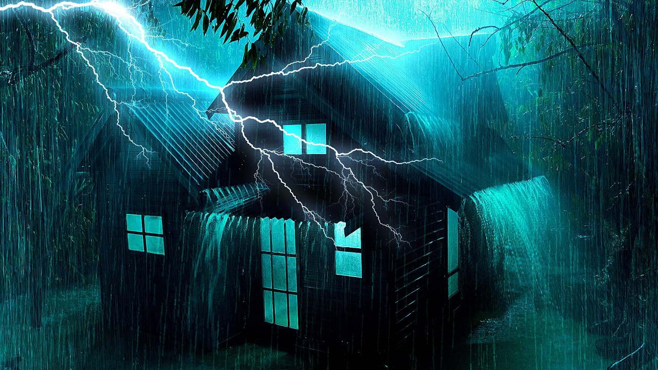 Duerme Instantly con Lluvia Torrencial en Techo y Trueno | Sonidos Relajantes para Dormir