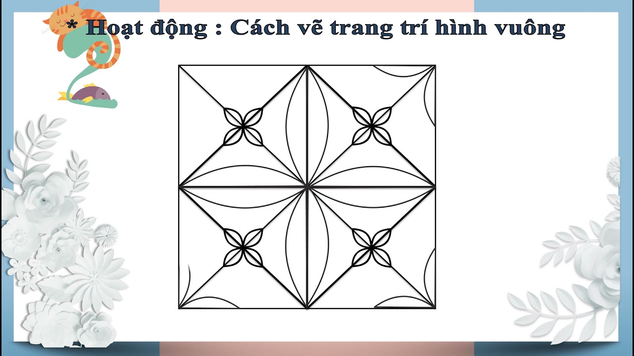 Vẽ tranh trang trí hình vuông đơn giản đẹp dành cho học sinh lớp 3  8