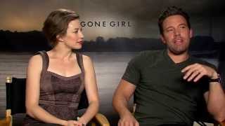 GONE GIRL interview with Ben Affleck & Carrie Coon  Leftovers, Batman, Leeroy Jenkins