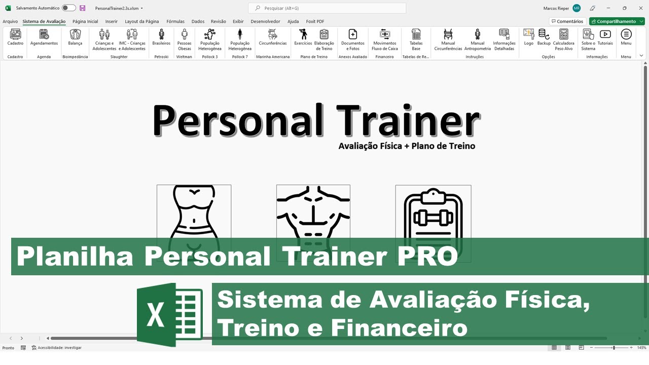 Planilha Ficha De Treino Para Personal Trainer E Academias