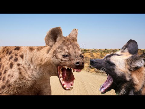 Epic battle Hyenas vs Wild dogs who would win!